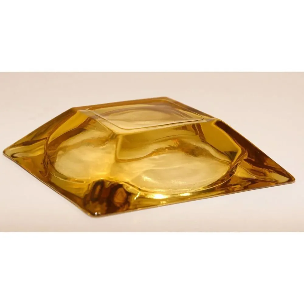 Vintage Moroccan Hazel Atlas Amber Glass Ashtray